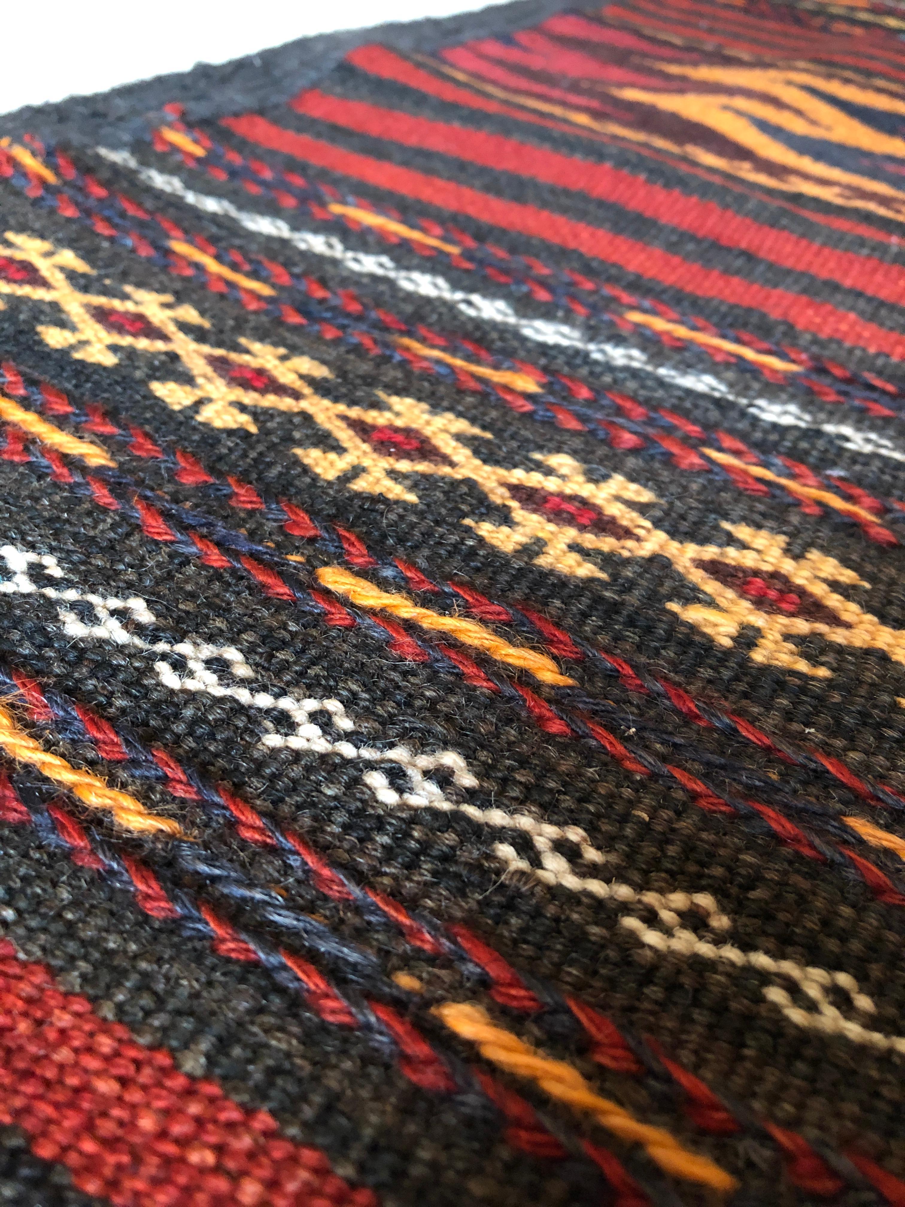 Vintage Wool Rug in Colorful Zigzag Pattern, Afghanistan Late 20th-Century 1