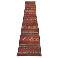 Vintage Wool Rug in Colorful Zigzag Pattern, Afghanistan Late 20th-Century