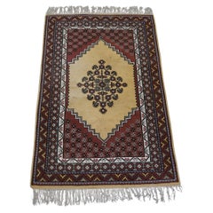 Vintage wool rug mainly purple and yellow tones 255x150cm