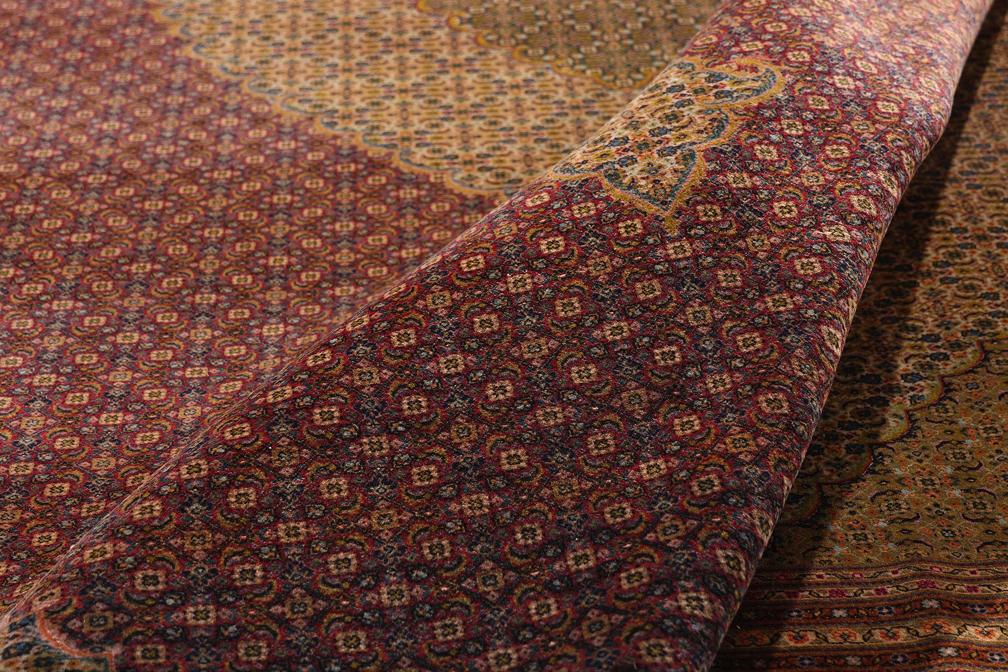 Alfombra Persa Mahi Tabriz Vintage de Lana y Seda, 09'10 x 13'01 en venta 1