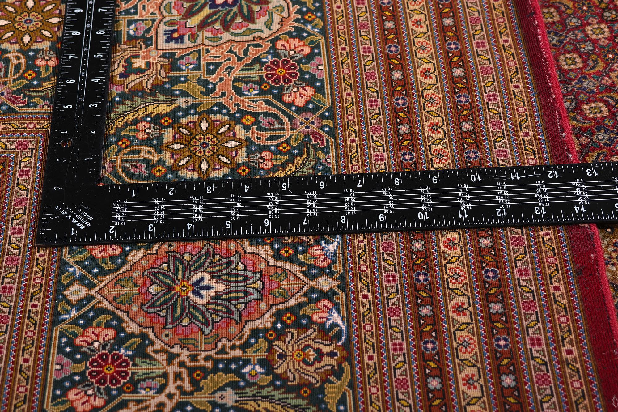 Alfombra Persa Mahi Tabriz Vintage de Lana y Seda, 09'10 x 13'01 en venta 2