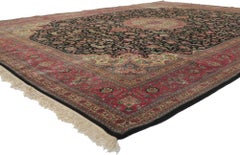Vintage Wool & Silk Persian Tabriz Style Rug