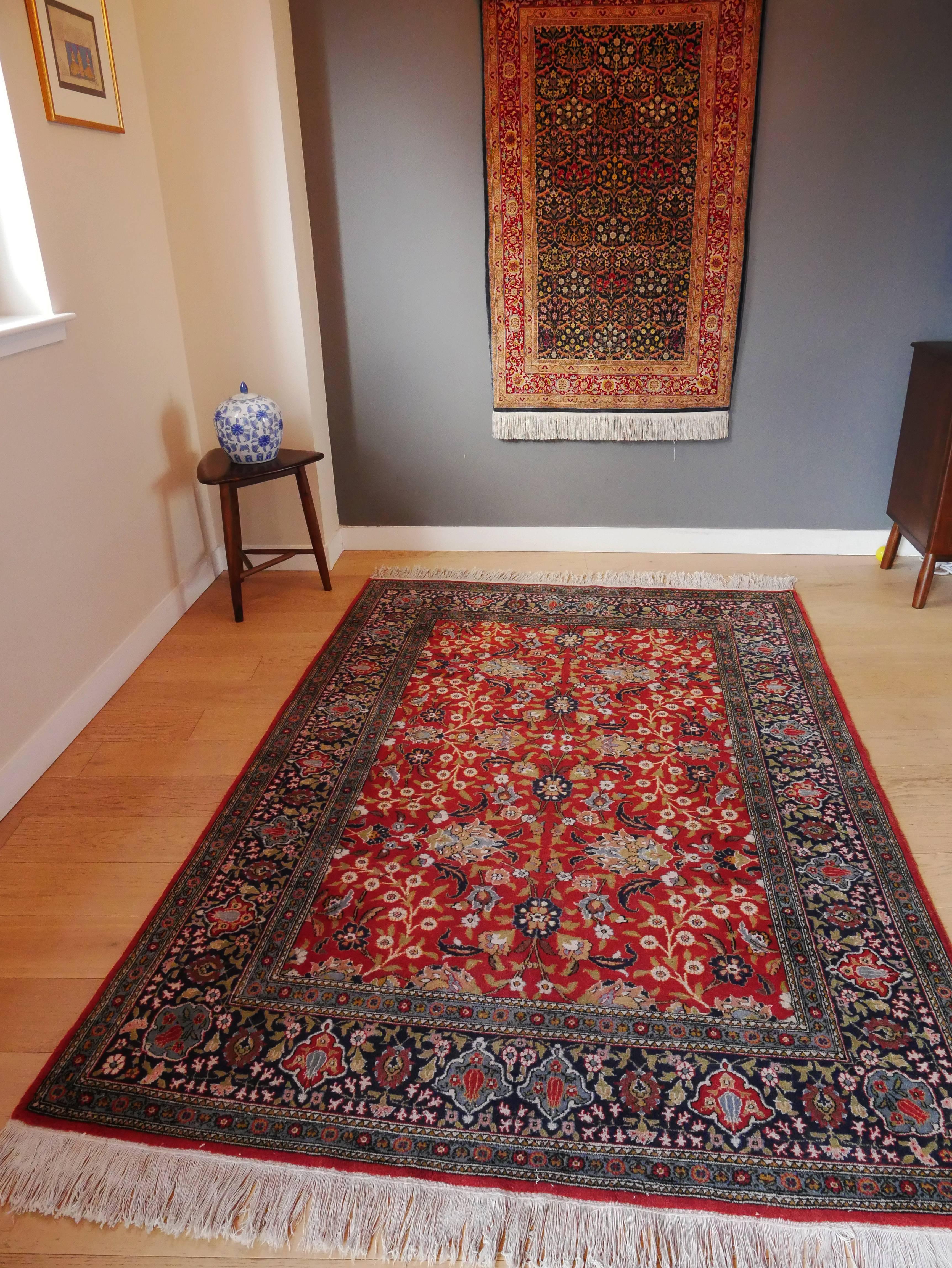 Vintage Wool Turkish Hereke Carpet For Sale 13