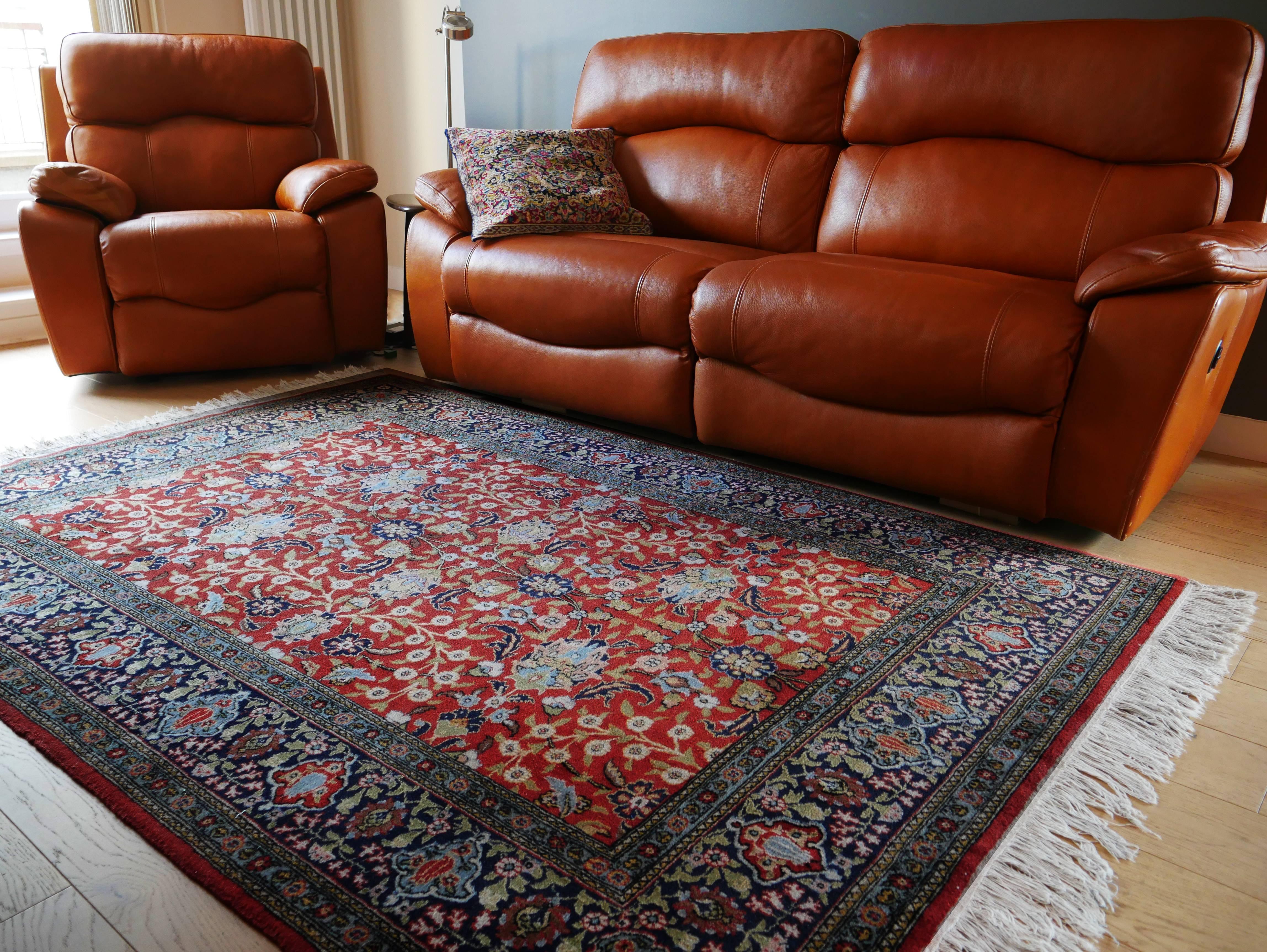 Vintage Wool Turkish Hereke Carpet For Sale 14