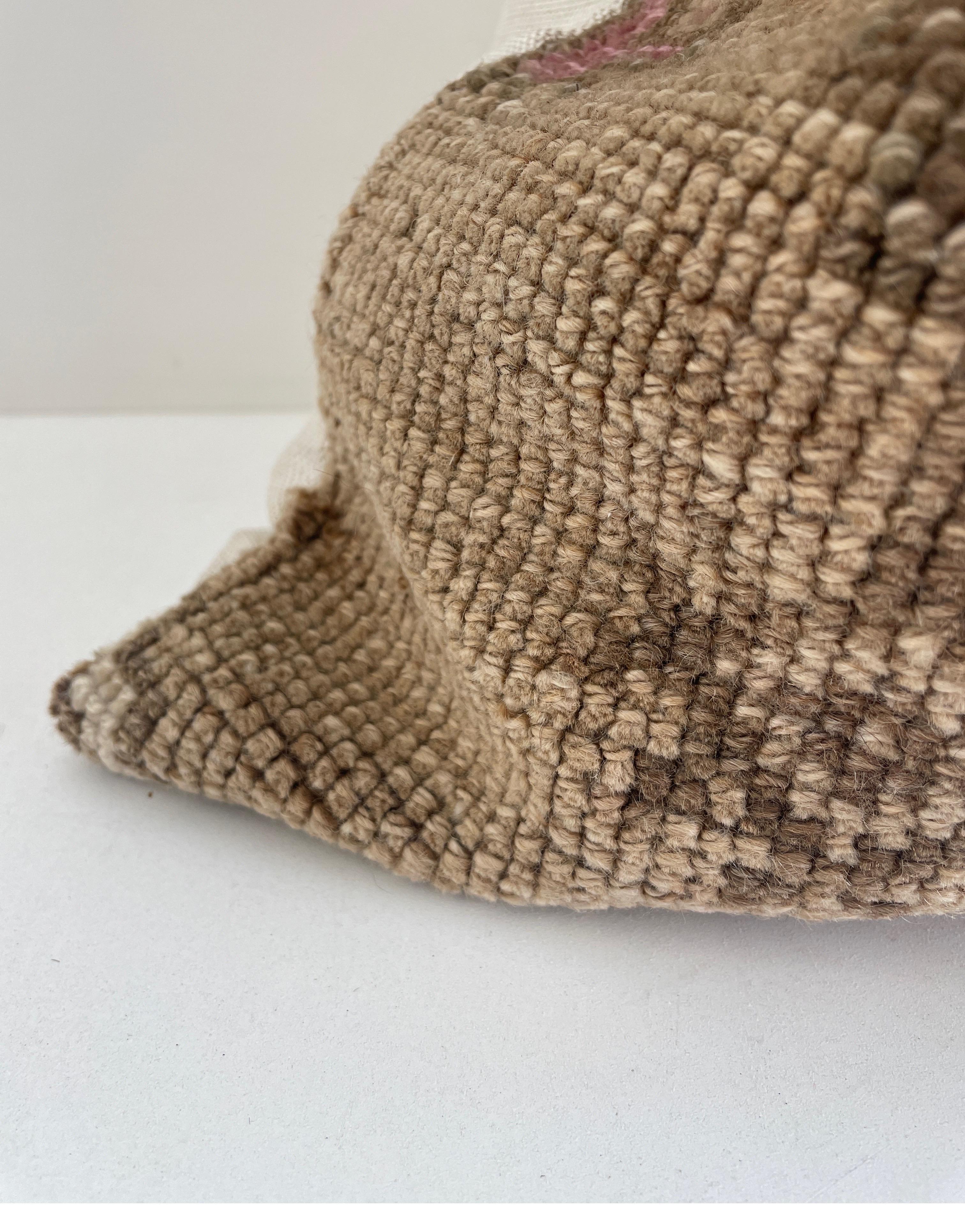 XX secolo Cuscino tappeto turco in lana vintage in vendita