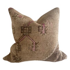 Vintage Wool Turkish Rug Pillow