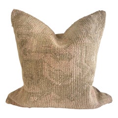 Vintage Wool Turkish Rug Pillow in Blush Tones Vintage Wool Turkish Rug Pillow in Blush Tones