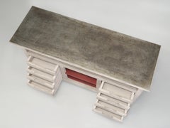 Vintage Work Bench Repurposed for Kitchen Island With Zinc Top and (8) Drawers