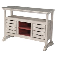Vintage Work Bench Repurposed for Kitchen Island With Zinc Top and (8) Drawers