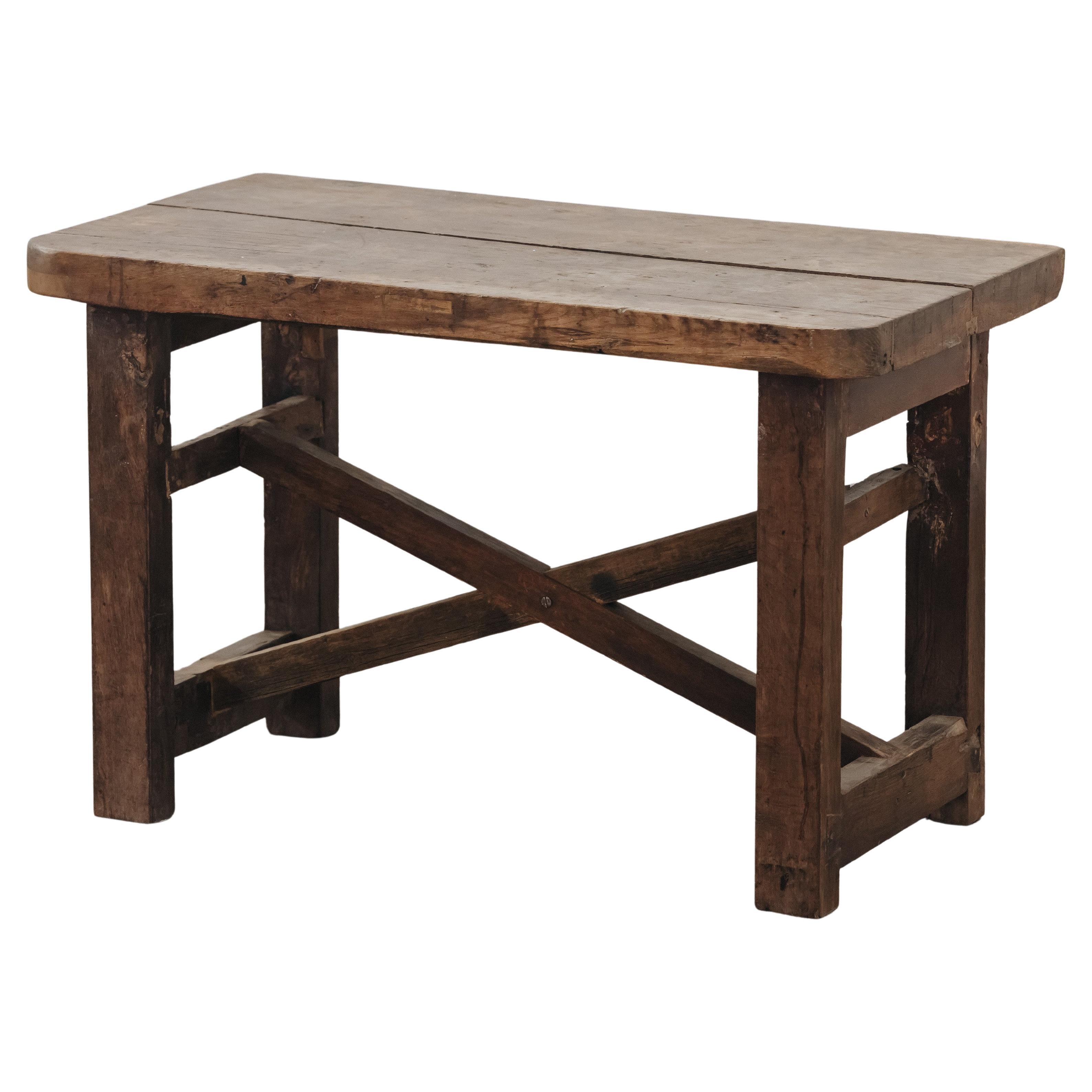 Vintage Work Console Table From France, Circa 1900