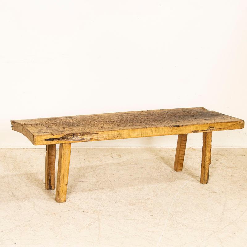 Hungarian Vintage Work Table Rustic Coffee Table with Square Peg Legs