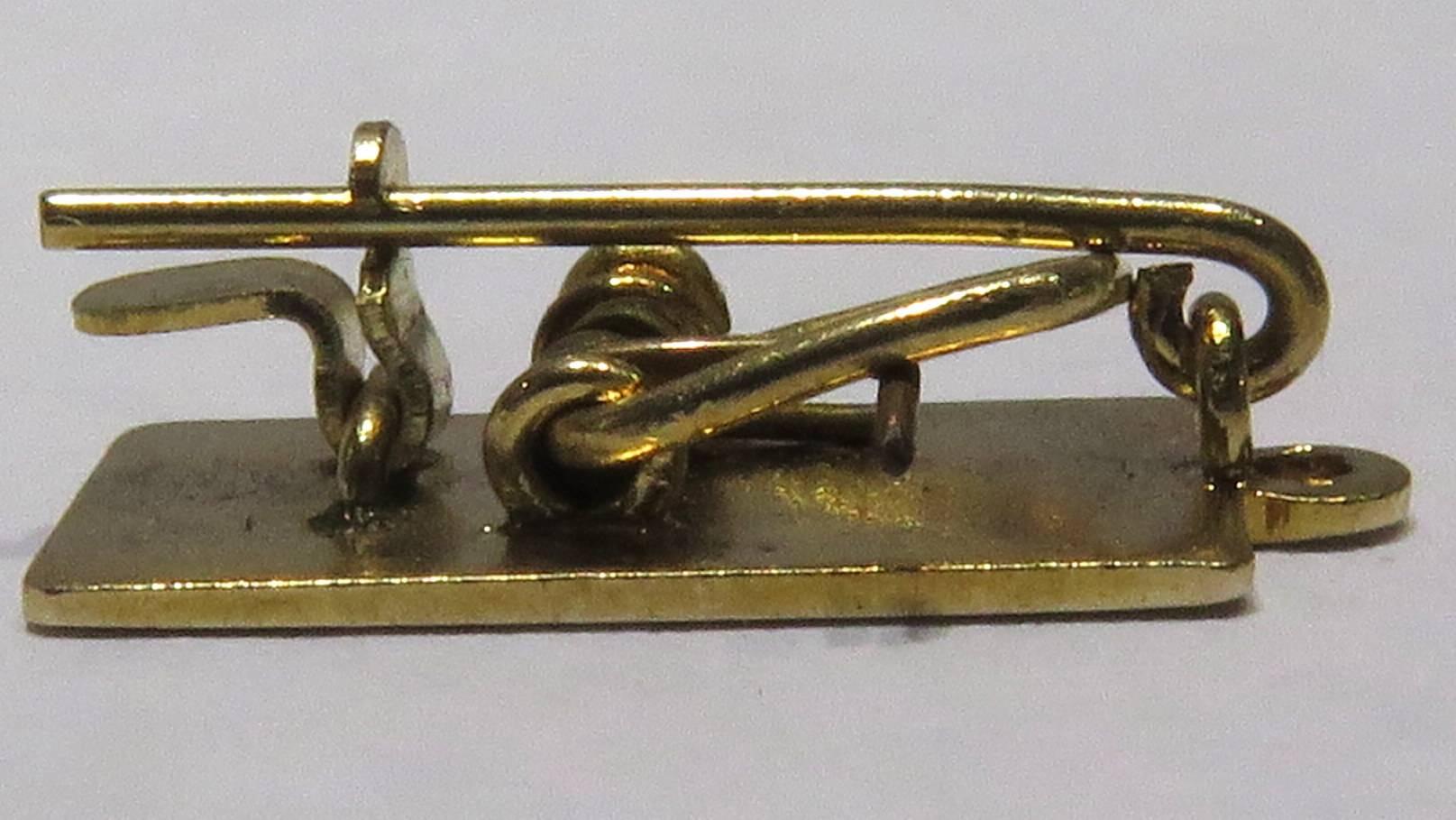 Vintage Working Movable Gold Mousetrap Charm Pendant For Sale 3