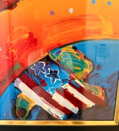 Affiche encadrée vintage de la Coupe du monde 1994, signée par Peter Max, 39 x 27 pouces