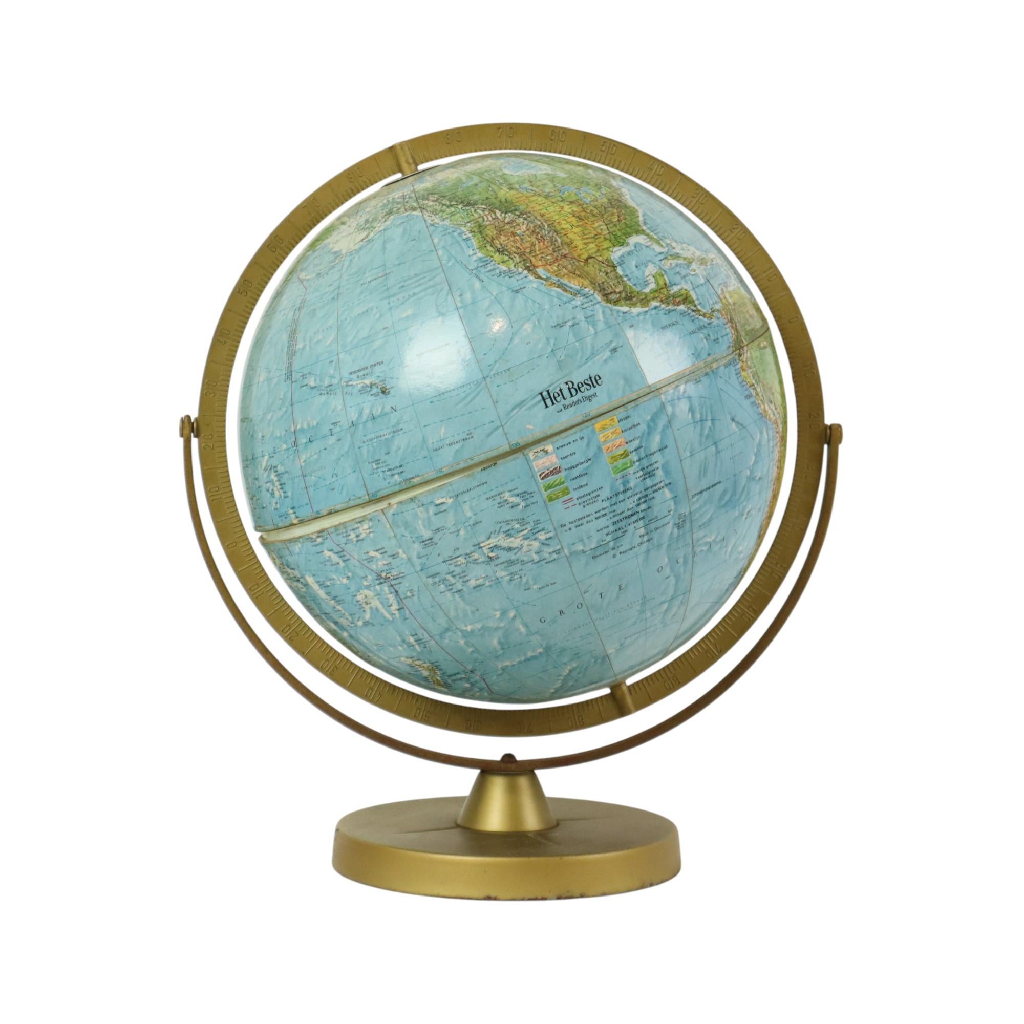 Mappamondo giroscopico vintage con rilievo 1960s In condizioni discrete in vendita a Poperinge, BE