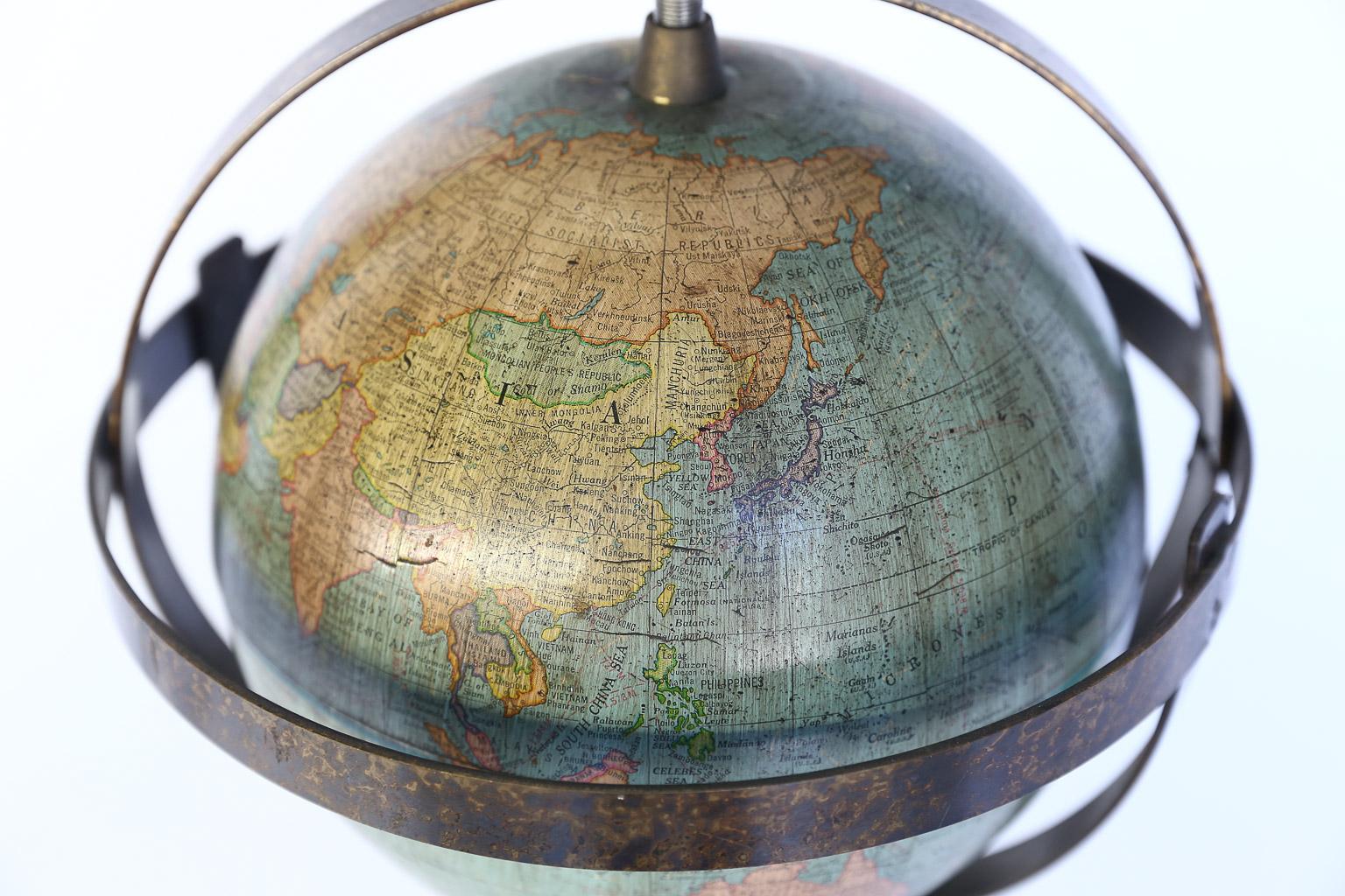 world globe lamp vintage