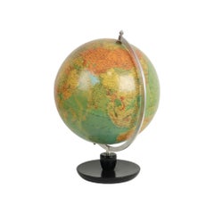 Vintage World Globe Oak Base Political Globe Hermann Haack 1950s