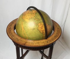 Vintage World Globe on Mahogany Stand