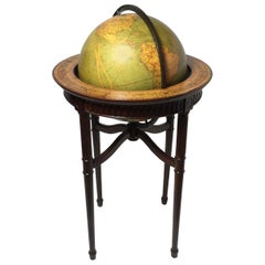 Vintage World Globe on Mahogany Stand