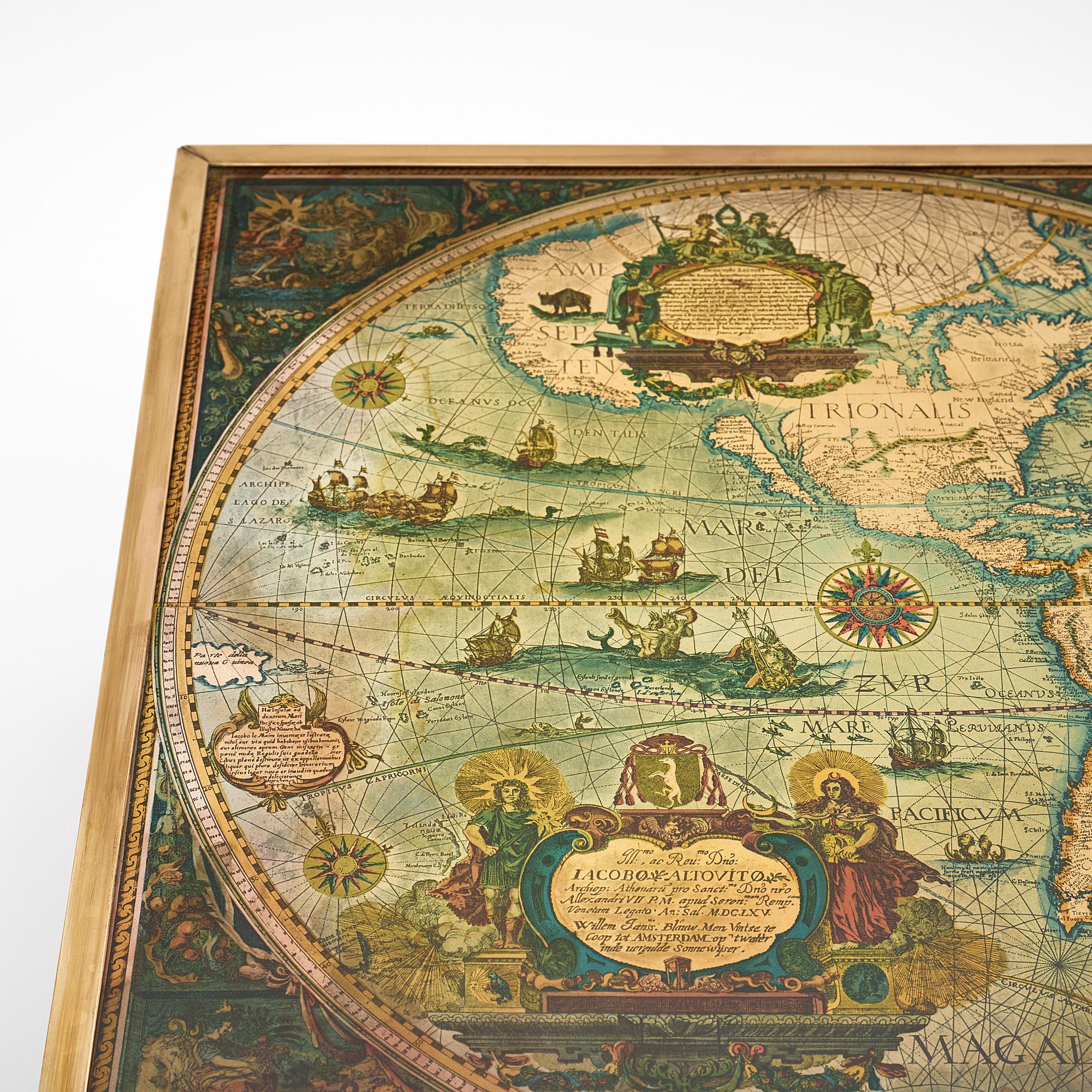 Mid-20th Century Vintage World Map Coffee Table