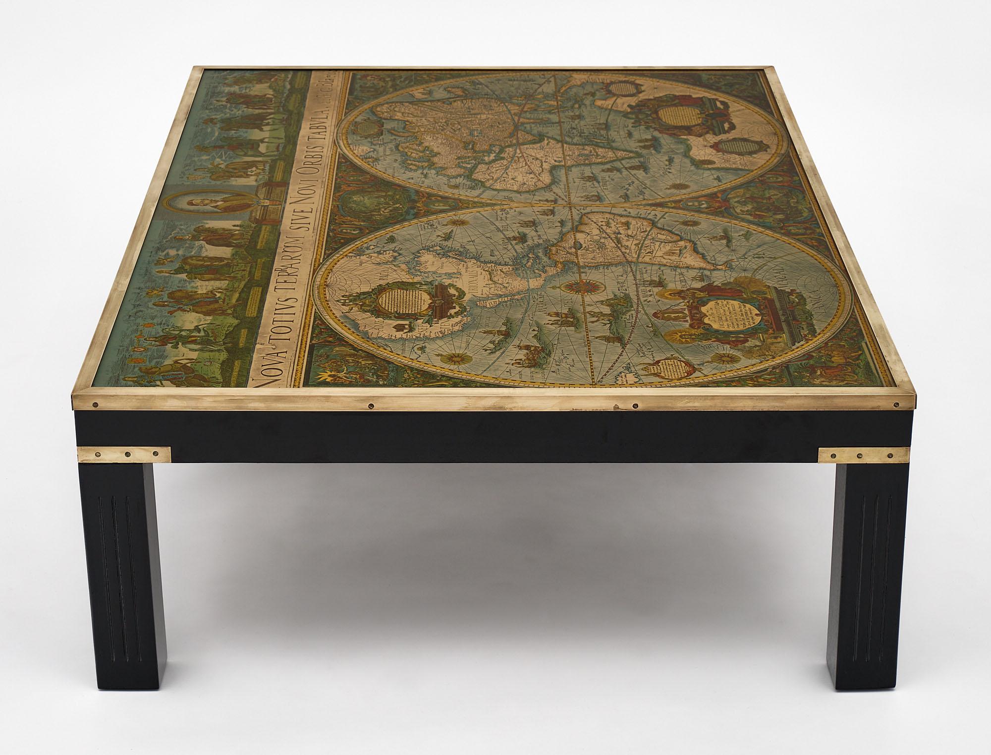 French Vintage World Map Coffee Table