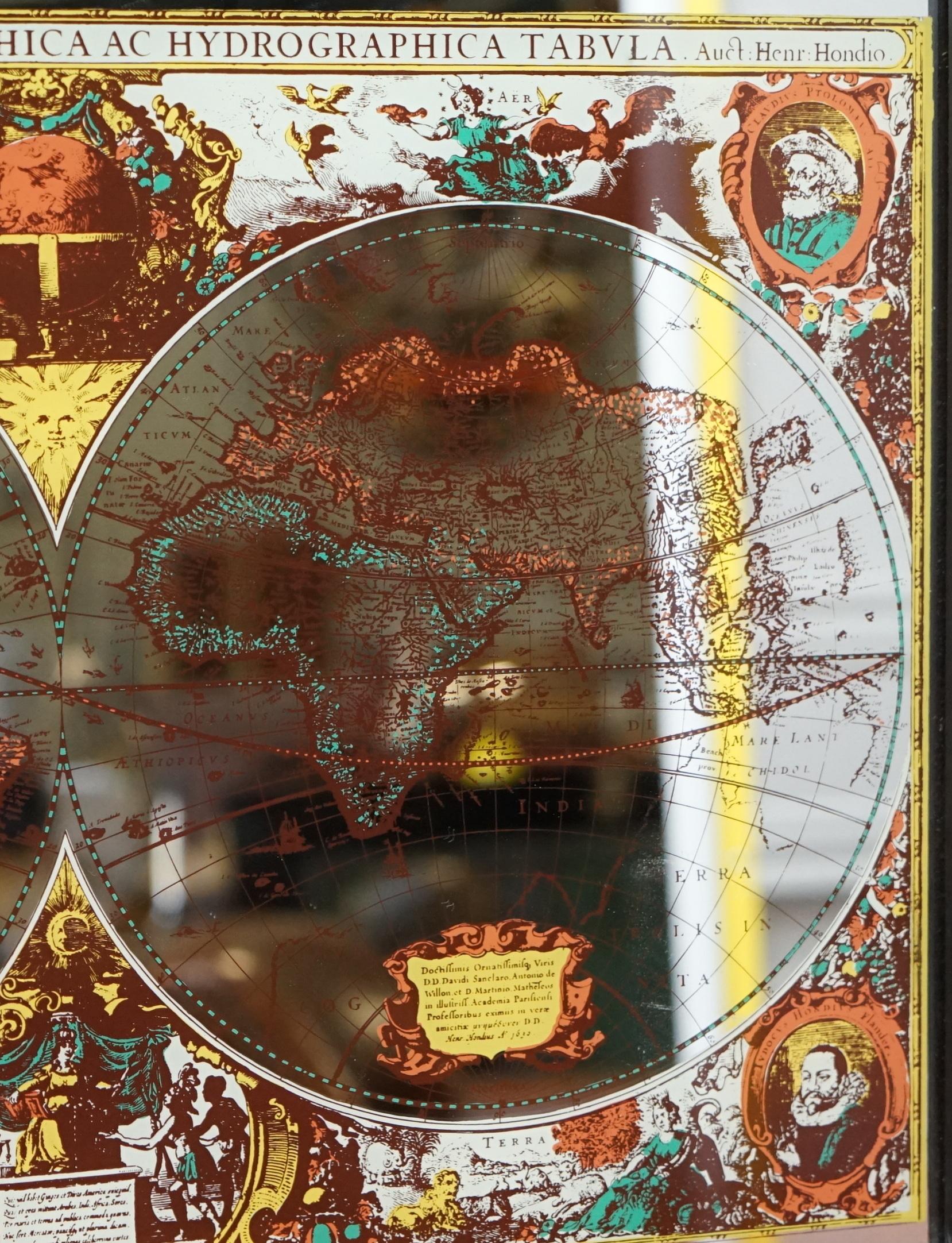 Vintage World Map Mirror Based on the Original by Johnson 1882 Military Campaign For Sale 4