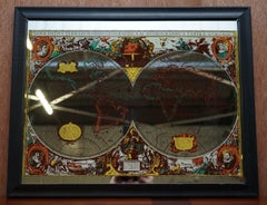 Miroir de carte du monde d'époque D'après l'original de Johnson 1882 Campagne militaire