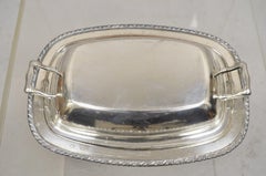 Vintage World Silver on Copper Lidded Vegetable Serving Platter with Handles