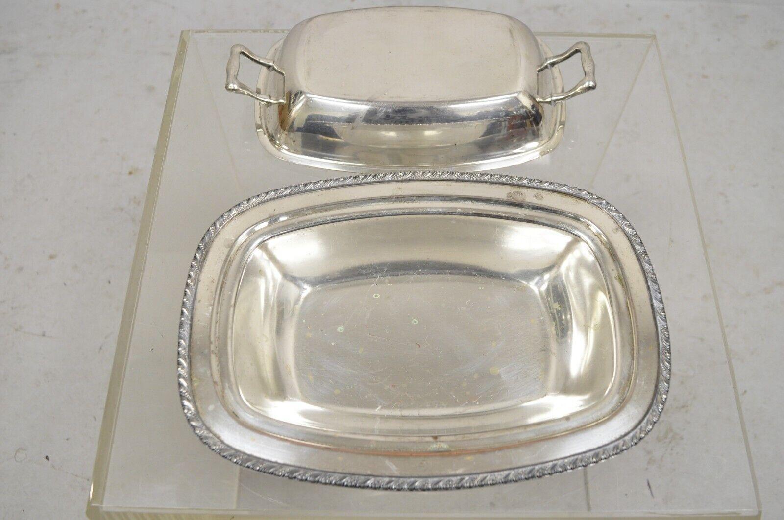 20th Century Vintage World Silver on Copper Lidded Vegetable Serving Platter with Handles For Sale