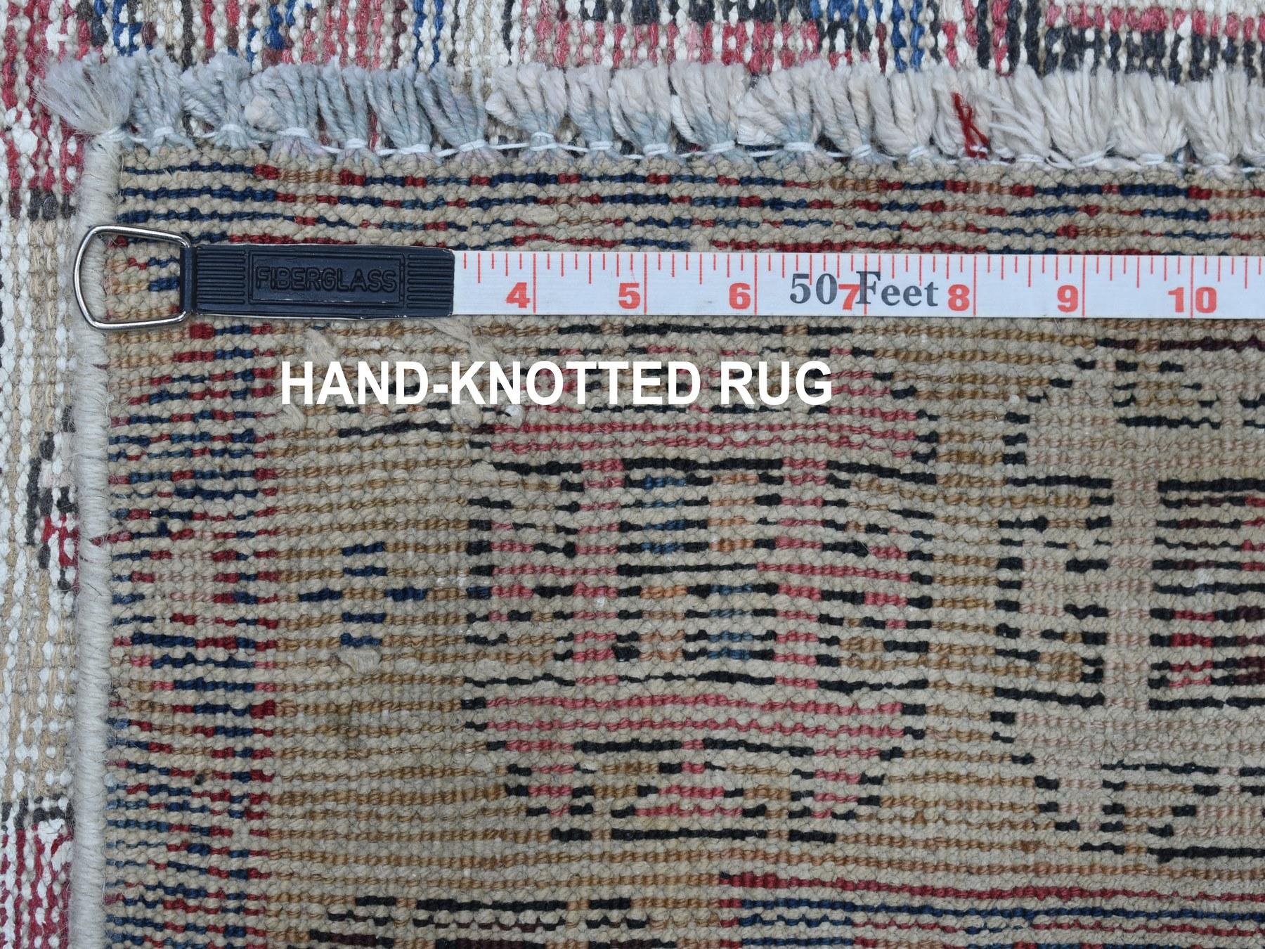 Afghan Vintage Worn Down Northwest Persian Karajeh Hand Knotted Wool Rug
