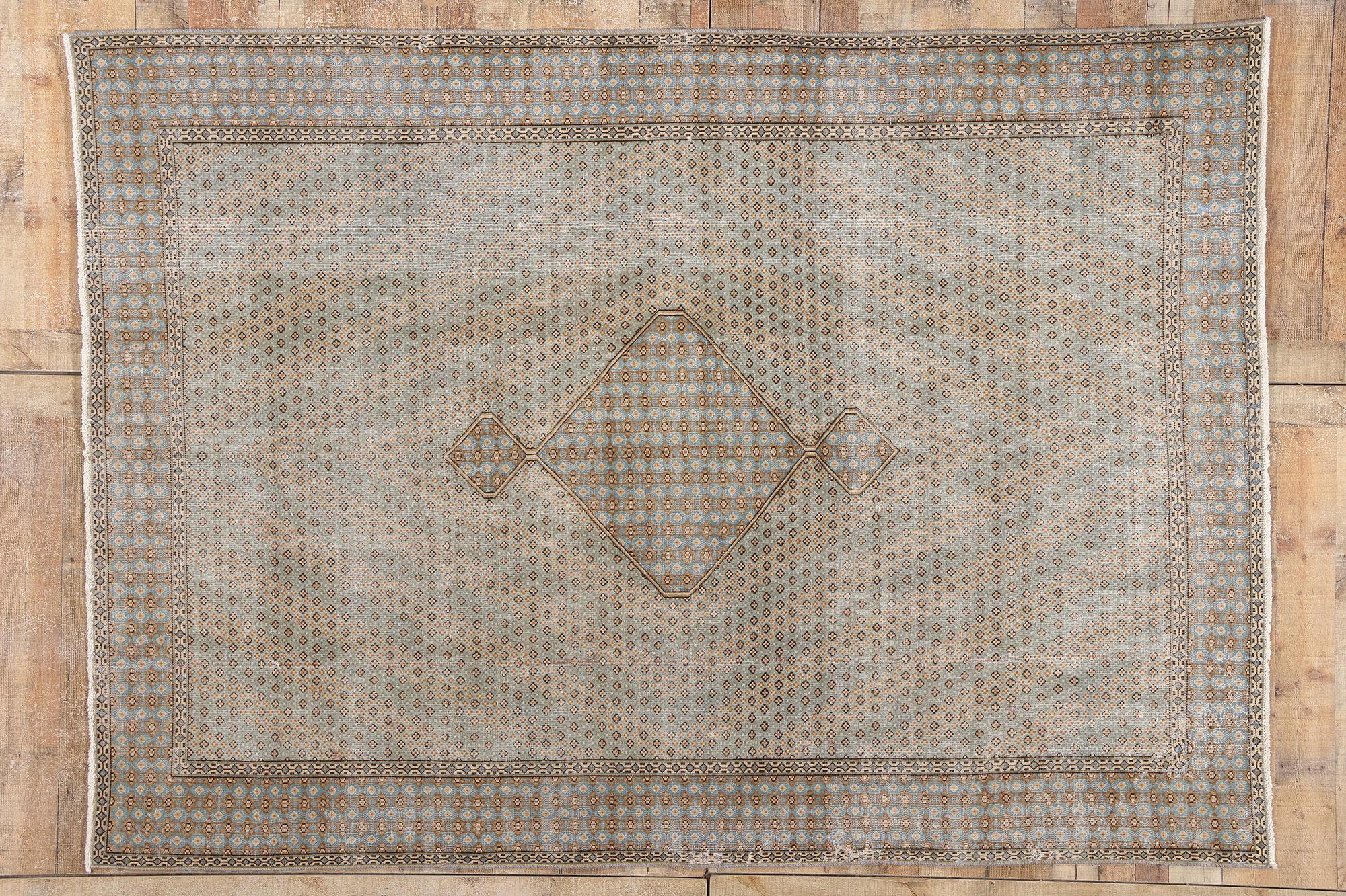 Tappeto persiano Kerman del 1950 con stile rustico moderno in vendita 1