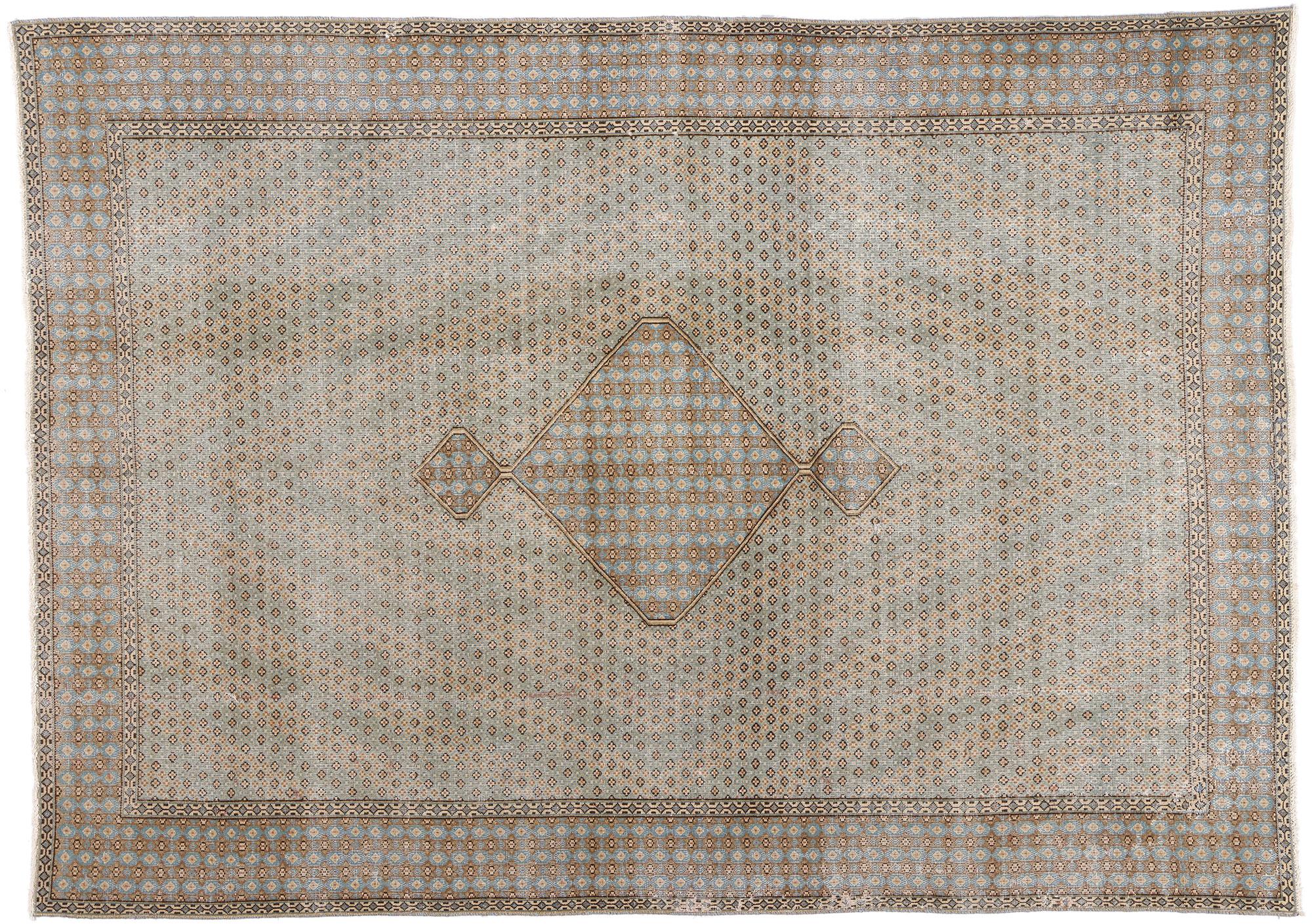 Tappeto persiano Kerman del 1950 con stile rustico moderno in vendita 2