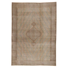 Retro-Worn Persian Kerman Rug, Laid-Back Luxury Meets Relaxed Coastal Style