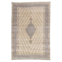 1950's Distressed Persian Kerman Carpet with Modern Style