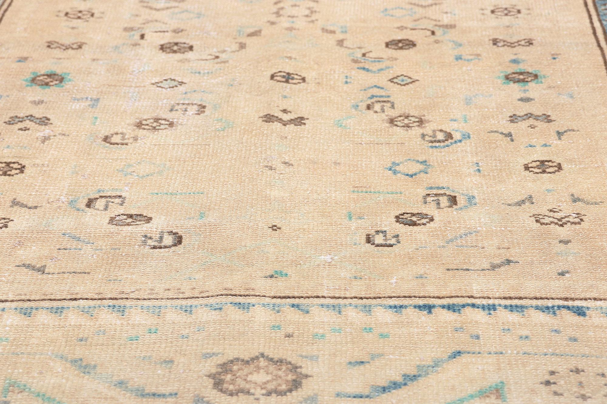20th Century Vintage-Worn Persian Malayer Rug, Faded Elegance Meets Relaxed Refinement For Sale