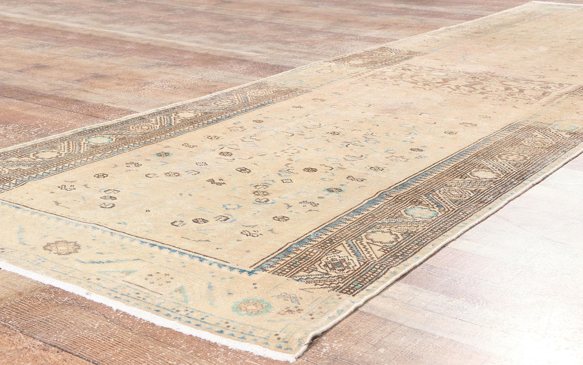 Vintage-Worn Persian Malayer Rug, Faded Elegance Meets Relaxed Refinement For Sale 1