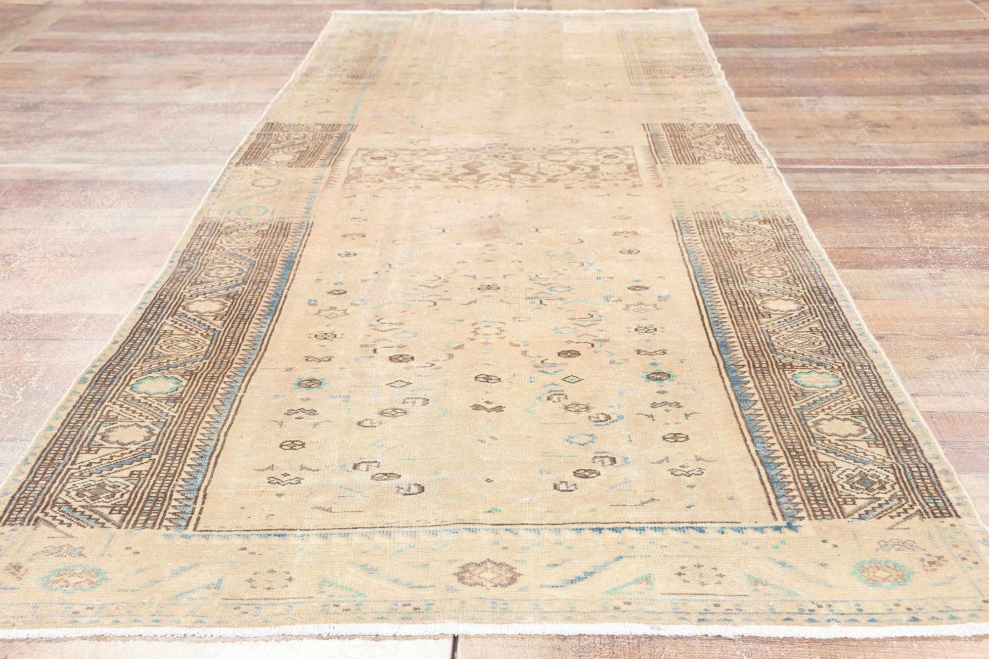 Vintage-Worn Persian Malayer Rug, Faded Elegance Meets Relaxed Refinement For Sale 2