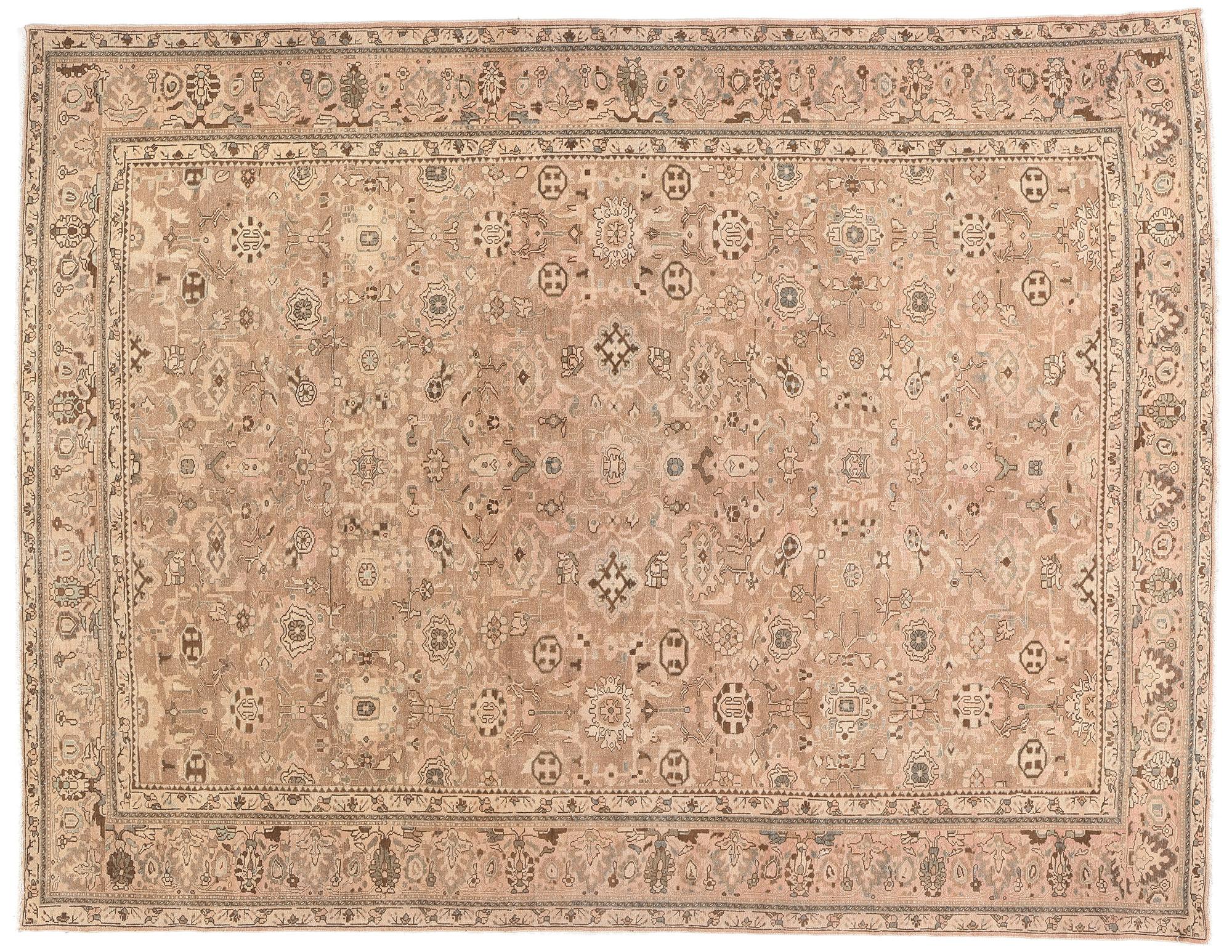 Vintage-Worn Persian Malayer Rug, Tonal Elegance Meets Timeless Appeal For Sale 4