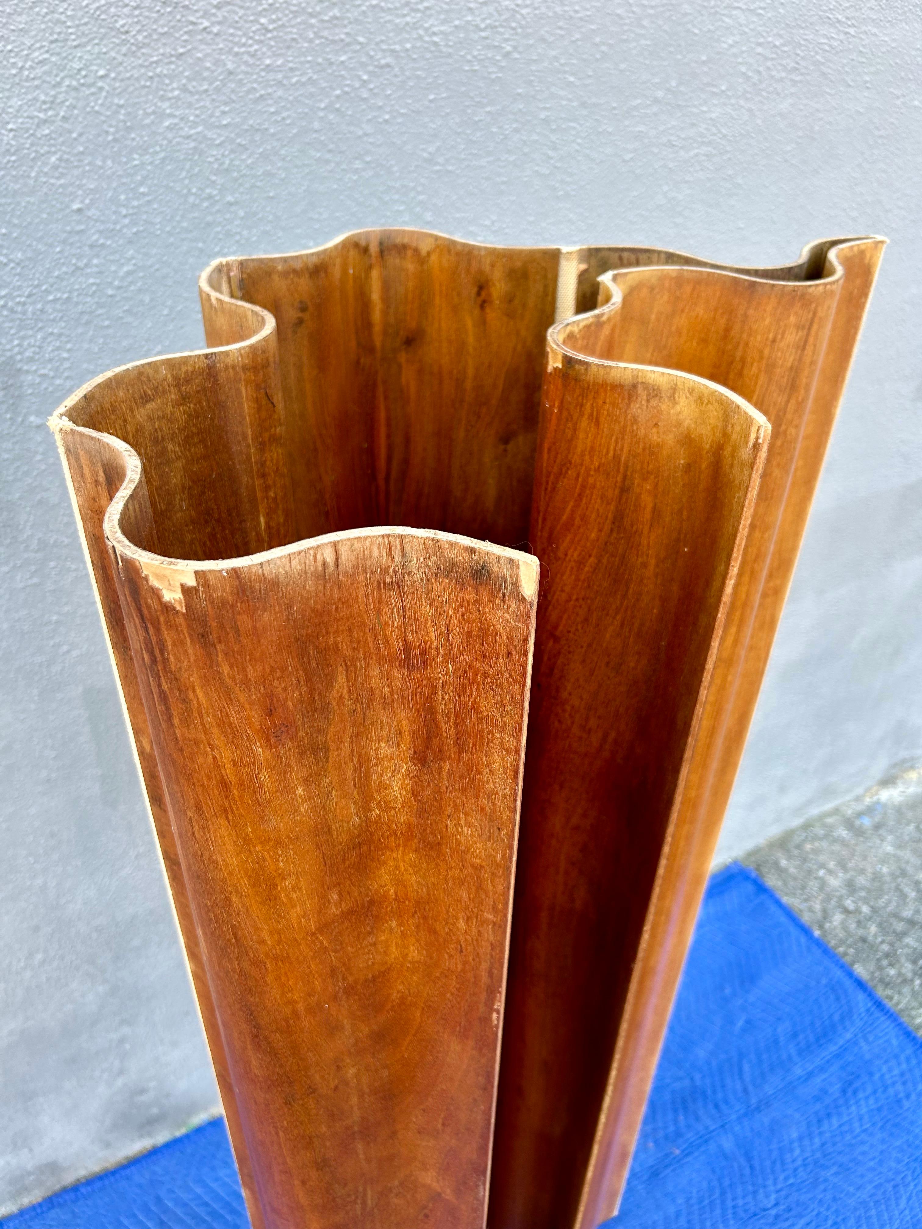Paravento originale d'epoca ondulato in noce Foldes Charles and Ray Eames in vendita 5