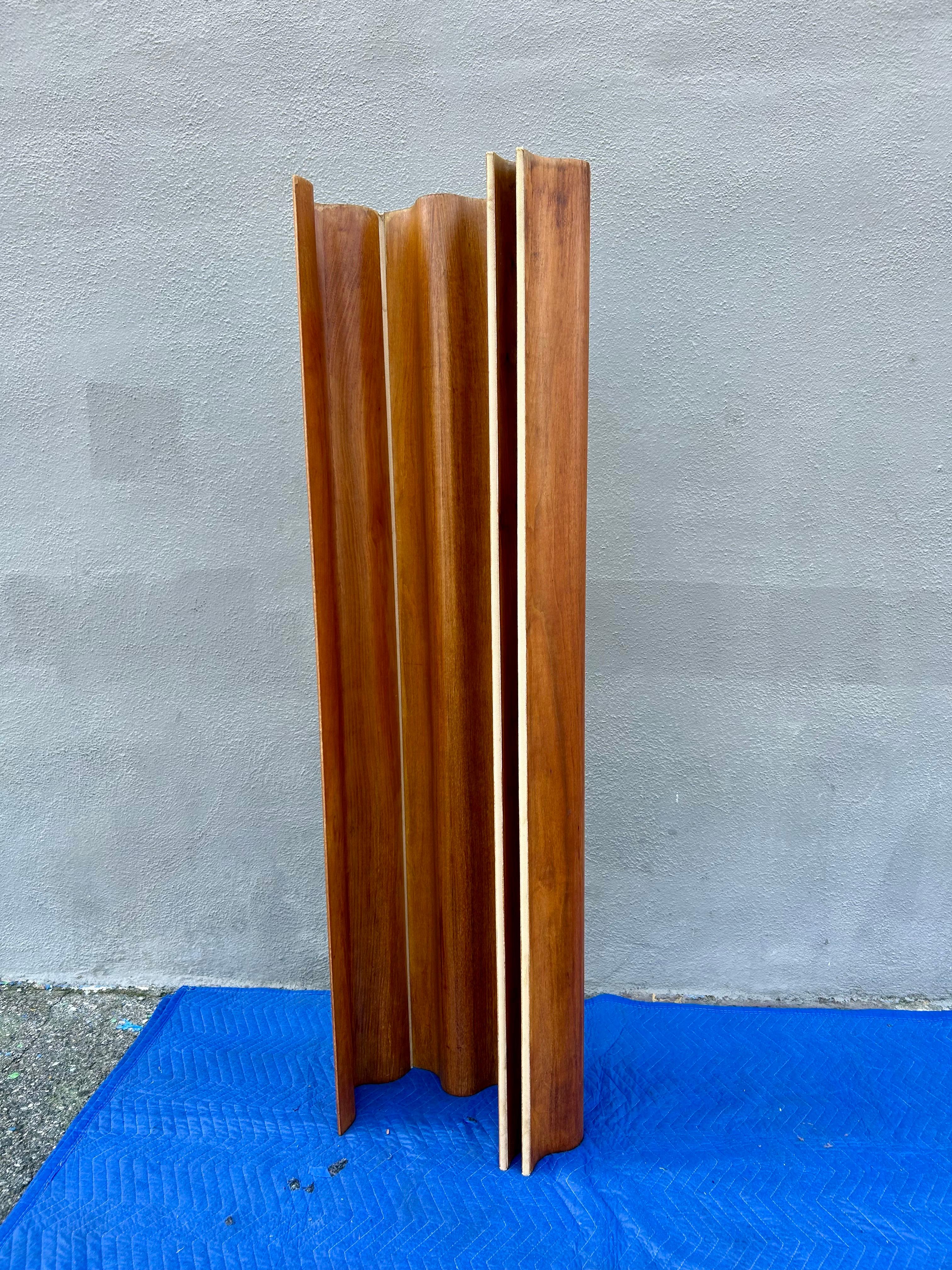 Paravento originale d'epoca ondulato in noce Foldes Charles and Ray Eames in vendita 9