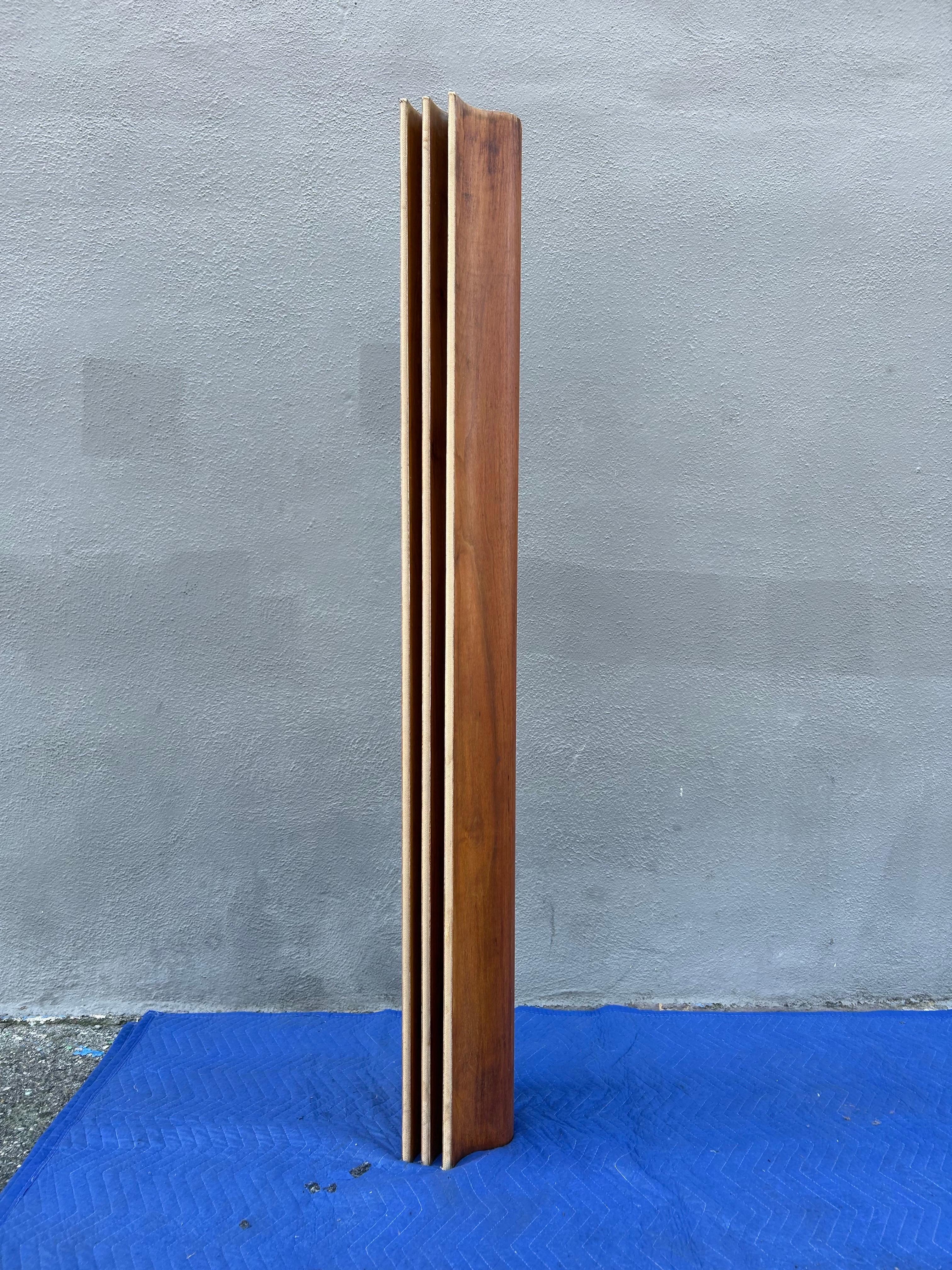 Paravento originale d'epoca ondulato in noce Foldes Charles and Ray Eames in vendita 10
