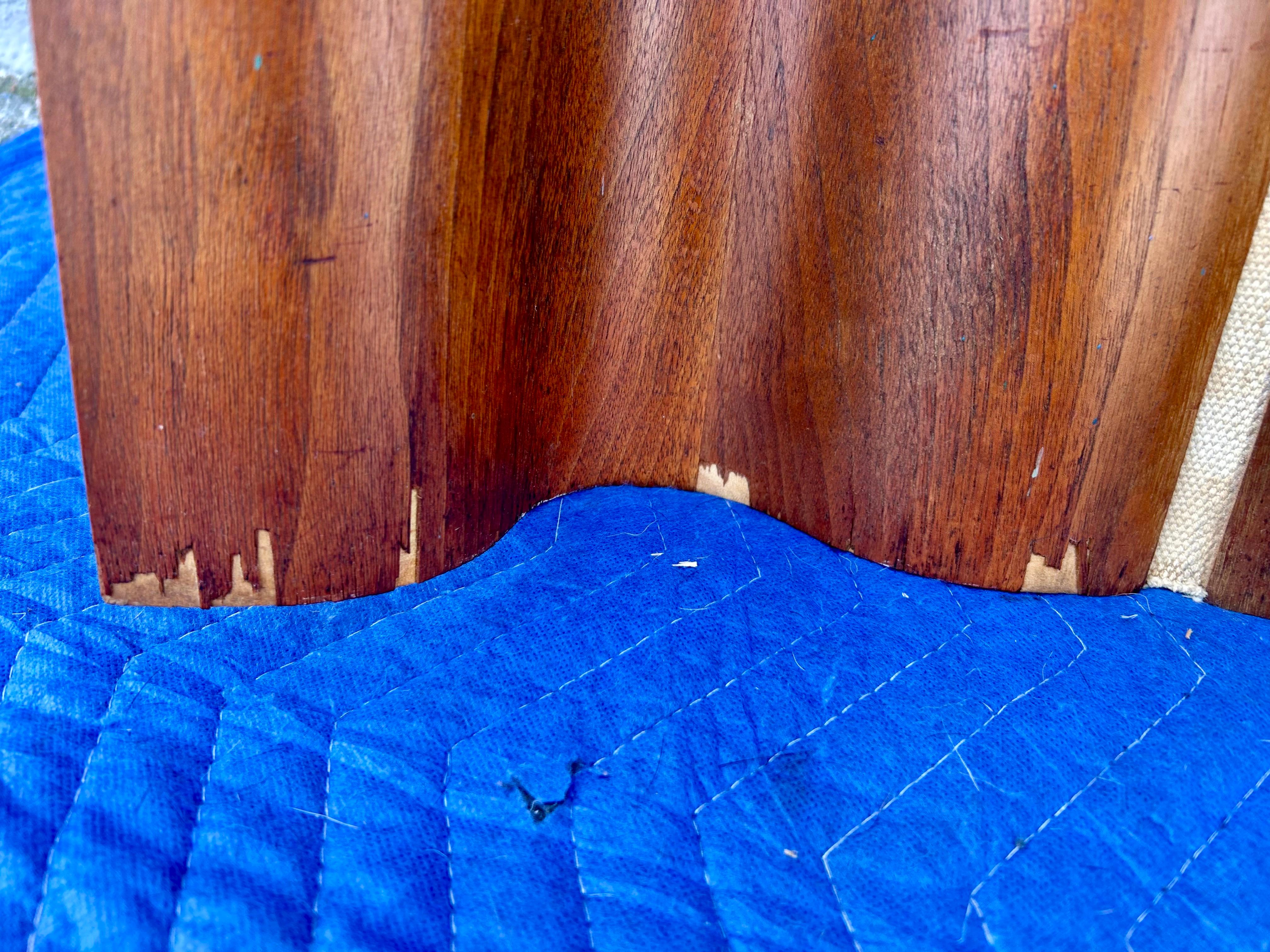 XX secolo Paravento originale d'epoca ondulato in noce Foldes Charles and Ray Eames in vendita