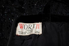 Vestido de cóctel negro Vintage Worth