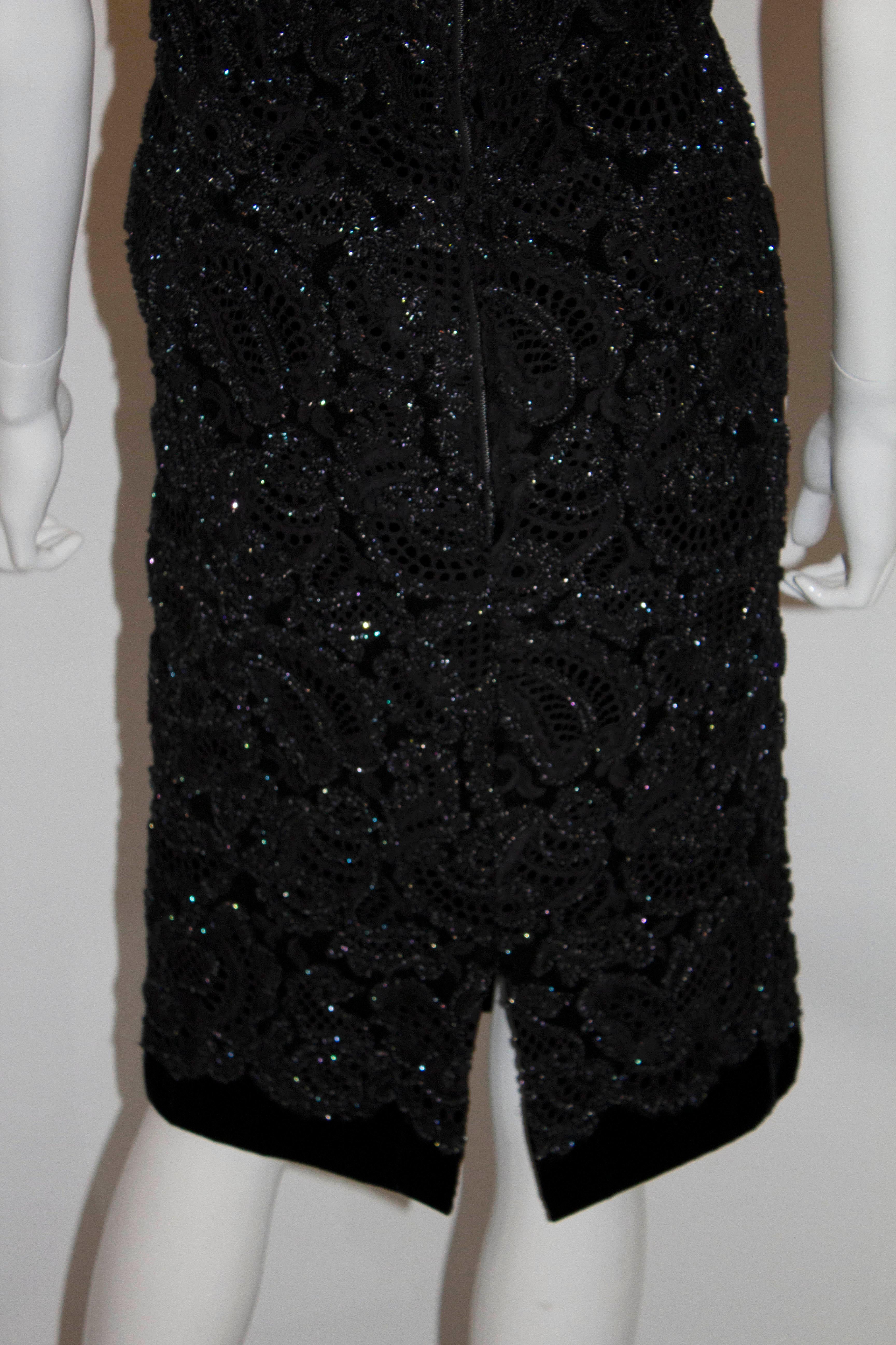 Vintage Worth Black Cocktail Dress For Sale 1