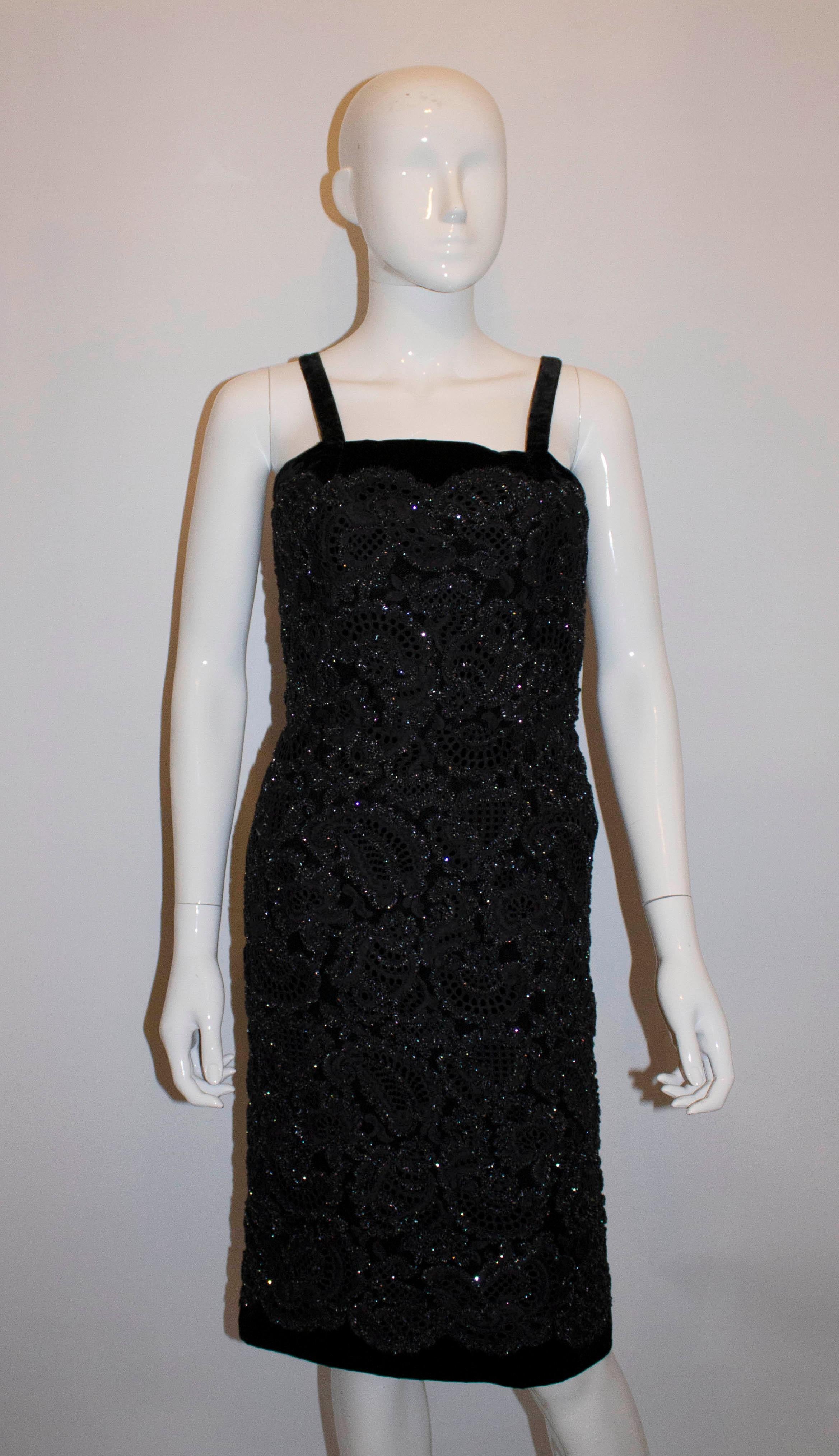 Vintage Worth Black Cocktail Dress For Sale 2