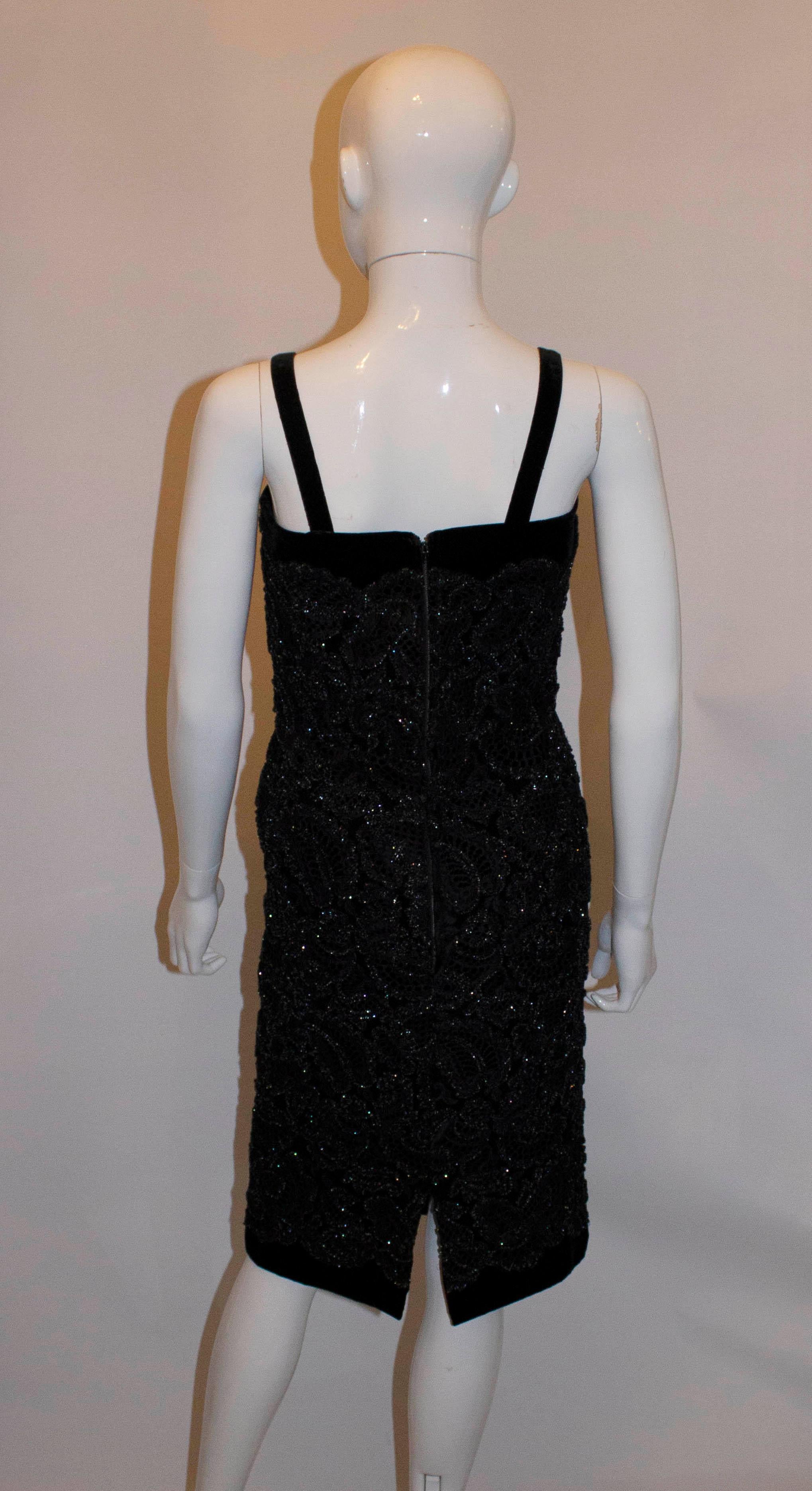 Vintage Worth Black Cocktail Dress For Sale 4