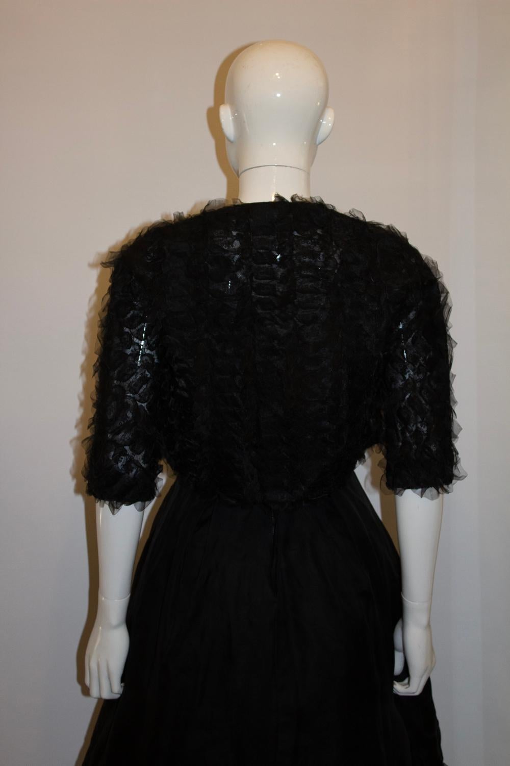 Noir Robe et boléro Worth vintage en vente