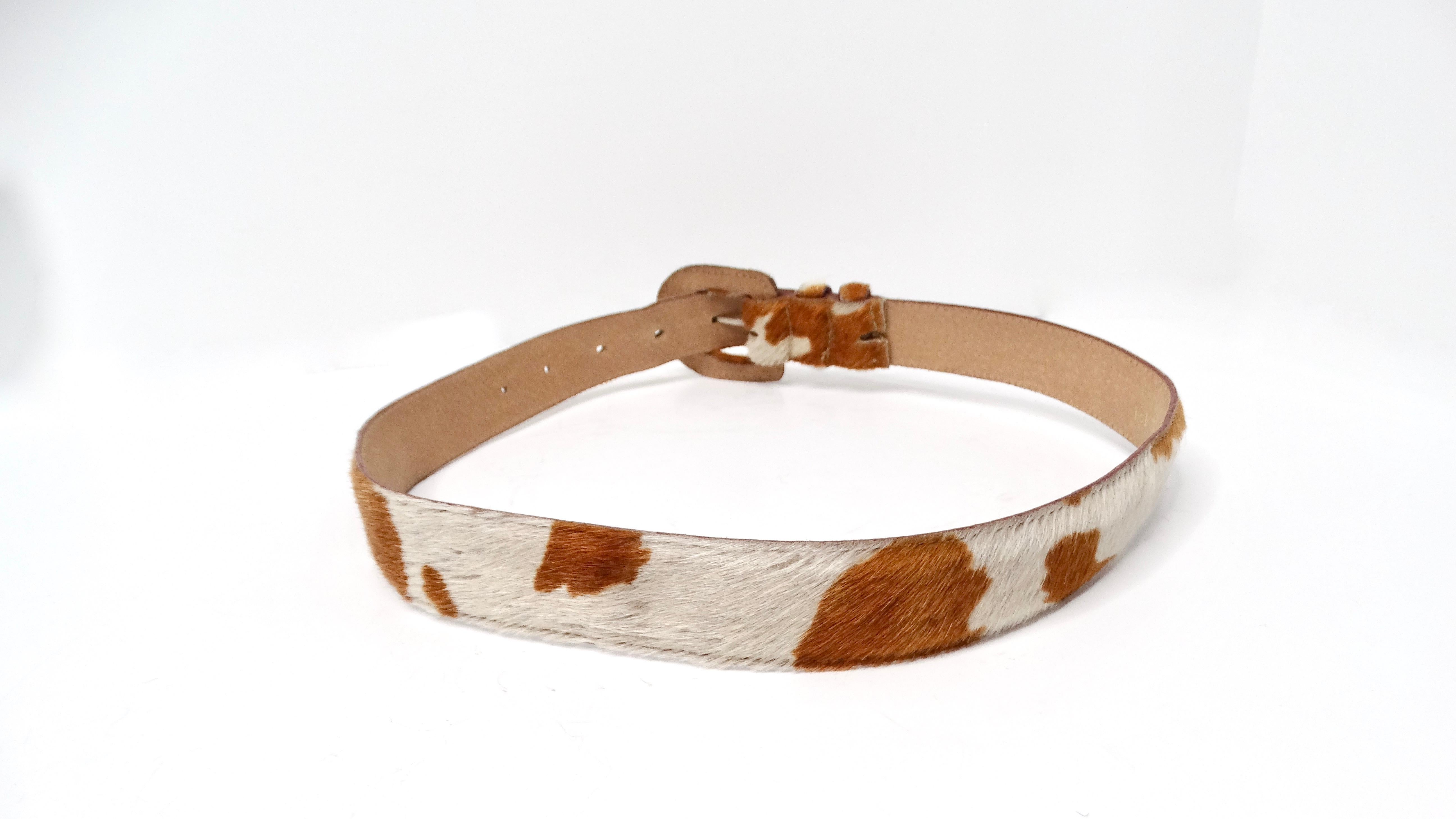 Ceinture vintage Worth tachetée en cuir de poney Pour femmes en vente