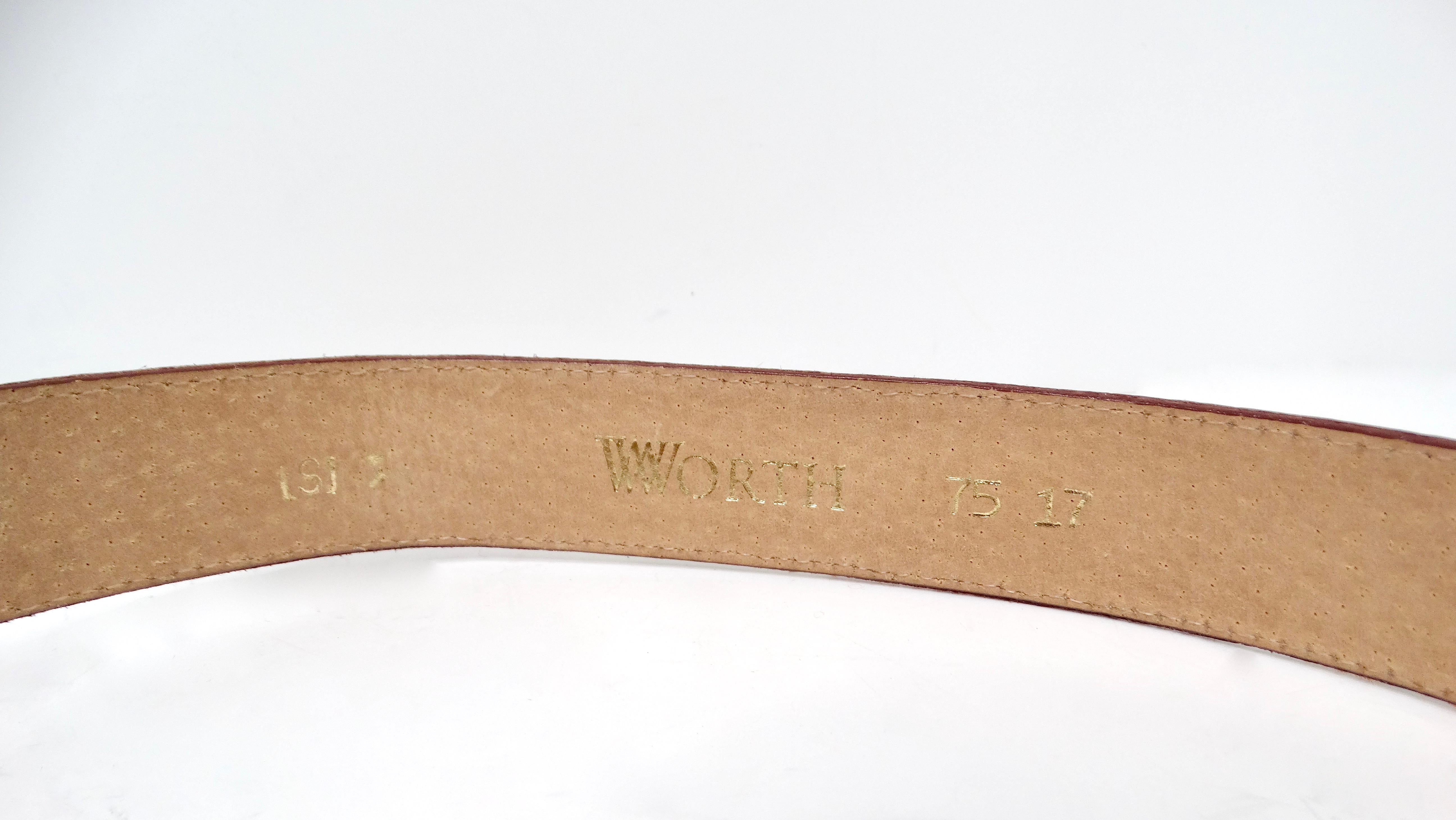 Ceinture vintage Worth tachetée en cuir de poney en vente 2