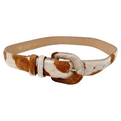 Vintage Worth Spotted Pony Hair Leather Belt