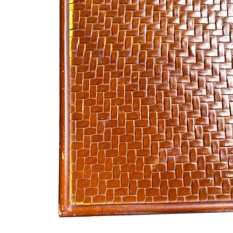 Américain Table d'appoint ou support à plantes vintage en bambou et rotin tressé en vente